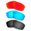 HKUCO Red+Blue+Black Polarized Replacement Lenses for Oakley Flak Jacket Sunglasses